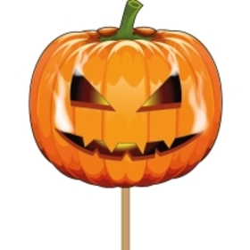 Halloween Jack O'Lantern 8cm on 50cm stick