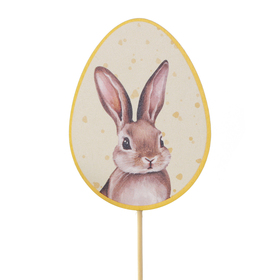 Egg Alfie 7cm on 10cm stick FSC* yellow