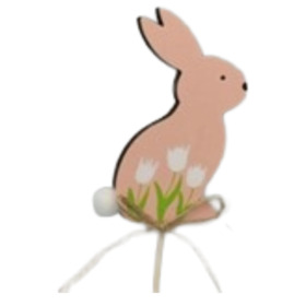 Bunny Tulips 9x5.5cm on 50cm stick pink