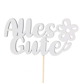 Alles Gute 12x6cm on 50cm stick FSC* white