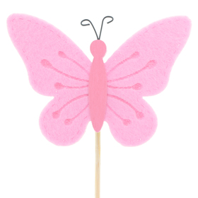 Schmetterling Eloise 9cm auf 50cm Stick FSC* rosa