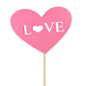 Heart Sweet Love 3.3x2.7in on 20in stick pink