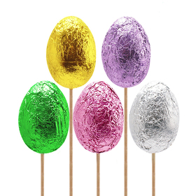 Egg Celebration 7cm on 50cm stick x5 assorted