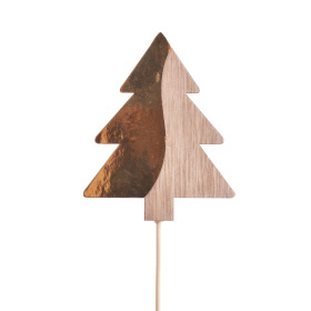 Christmas Tree Shimmer 7x8.5cm on 10cm stick gold
