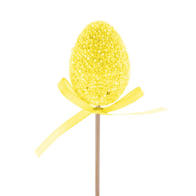 Candy Egg 4cm on 10cm stick yellow