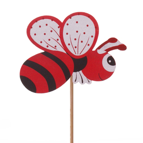 Summer Bee 7cm op 50cm stok rood