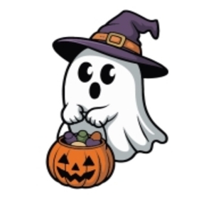 Halloween Ghost 8.5cm on 50cm stick