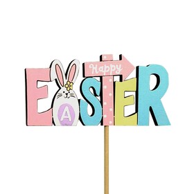 Happy Easter 10x5cm on 50cm stick