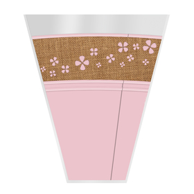 Sleeve Flower Jute 40x30x10cm pink