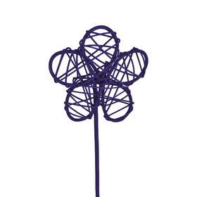 Rattan Flower 3.5in on 20in stick purple