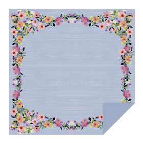 Garden Blossoms 24x24in azul claro