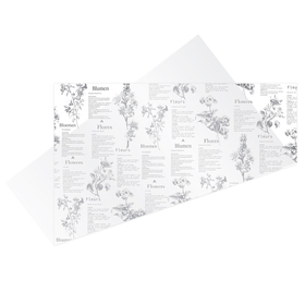 Sheet Botanic Vibes pre-folded 75x75cm white