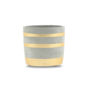 Concrete pot Gold Stripes Ø13xH11cm ES10.5