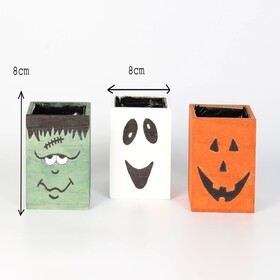 MDF Halloween planter 8x8x8cm FSC* ass x3