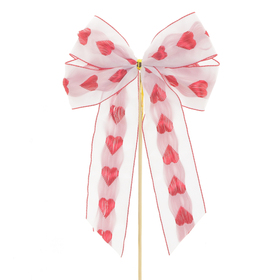 Strik Zoë 13cm op 50cm stok rood/wit