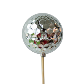 Christmas Ball Hammered 6cm on 50cm stick silver