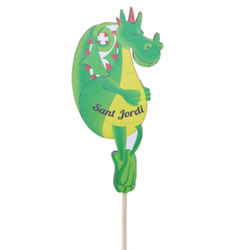 Dragon 11x5.2cm on 50cm stick green FSC*