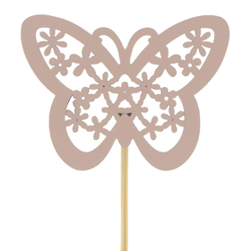 Butterfly Stacey 4.5cm on 10cm stick FSC* pink