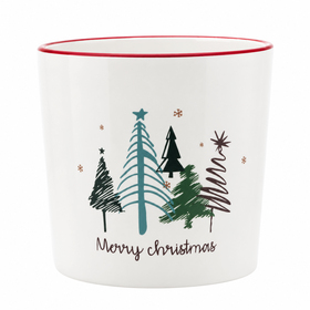 Ceramic pot Rockin' around the Xmas tree Ø13xH12,2cm ES12