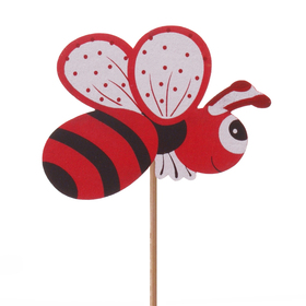 Summer Bee 6cm on 50cm stick FSC* red