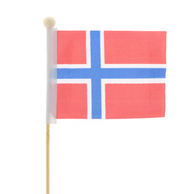 Noorse Vlag 8x11cm op 50cm stok