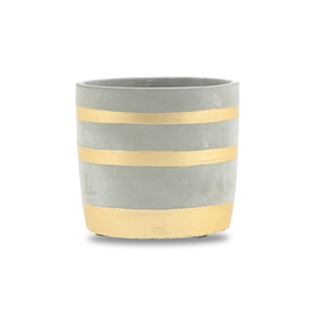 Concrete pot Gold Stripes Ø13xH12.4cm ES12