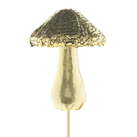 Mushroom Shiny 8cm en palo 50cm oro