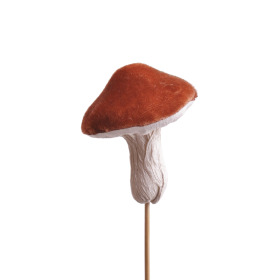 Velvet Mushroom 7cm on 10cm stick brown