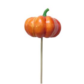Fall Harvest Pumpkin 2.75in on 20in stick orange