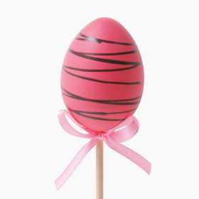 Chocolate Egg 6cm on 50cm stick pink