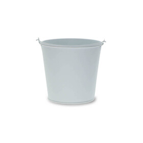 Zinc bucket Breeze Ø15/11xH13.5cm ES14 infinity white