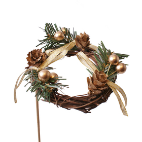 Wreath Carol 8cm with 50cm stick natural