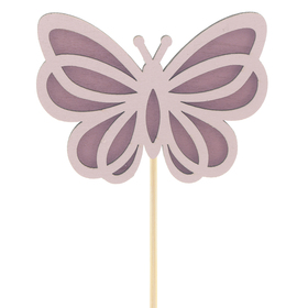 Schmetterling Mischa 8cm auf 50cm stick FSC* rosa