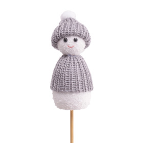 Winter Doll Macy 10cm on 50cm stick gray