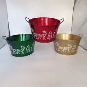 Zinc bowl with ears X-mas  Ø25/20xH10cm ass 3