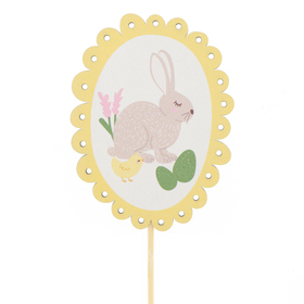 Rabbit Fiene 9cm on 50cm stick FSC* yellow