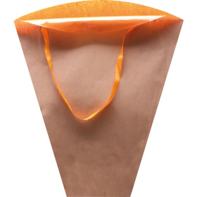 Flowerbag Kraft 45x45x14cm oranje
