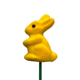 Bunny 7.5cm on 50cm stick yellow