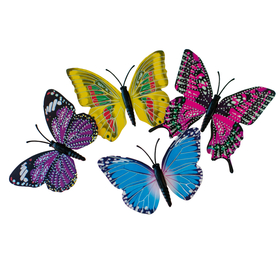 Butterfly Sparkle 8cm on 50cm stick assorted