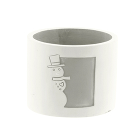 Beton pot Olaf Ø13,8xH11,6cm ES12 wit
