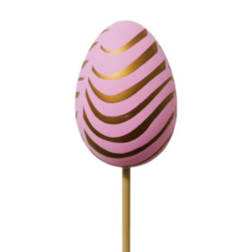 Egg Twirly 6cm on 50cm stick pink