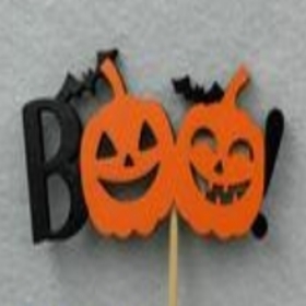 Halloween Boo 10x5cm on 50cm stick