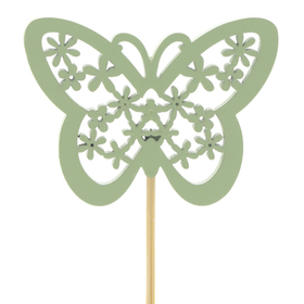 Vlinder Stacey 4,5cm op 10cm stok FSC* groen