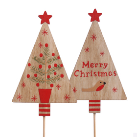 Christmas Tree Home Sweet Home 11cm on 18cm stick FSC* x2