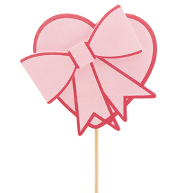 Coeur Nina 7x8cm op 50cm stok FSC* rose