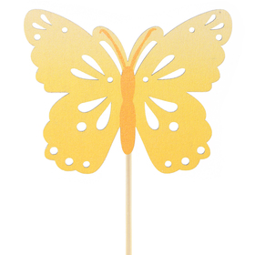 Schmetterling Zazou 8cm auf 50cm stick FSC* gelb