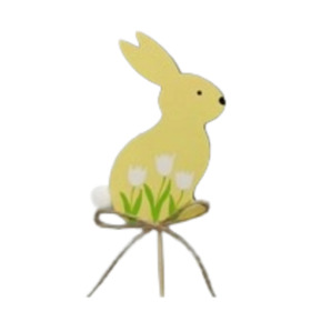 Bunny Tulips 9x5.5cm on 50cm stick yellow