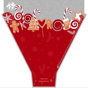 PCR80% Sleeve Christmas Treats 50x44x12cm red