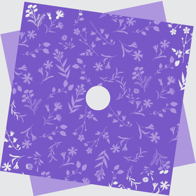 Botanical Garden 24x24in purple with hole