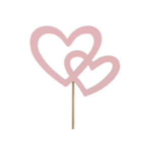 Hearts My Love 7.5cm on a 10cm stick FSC* pink